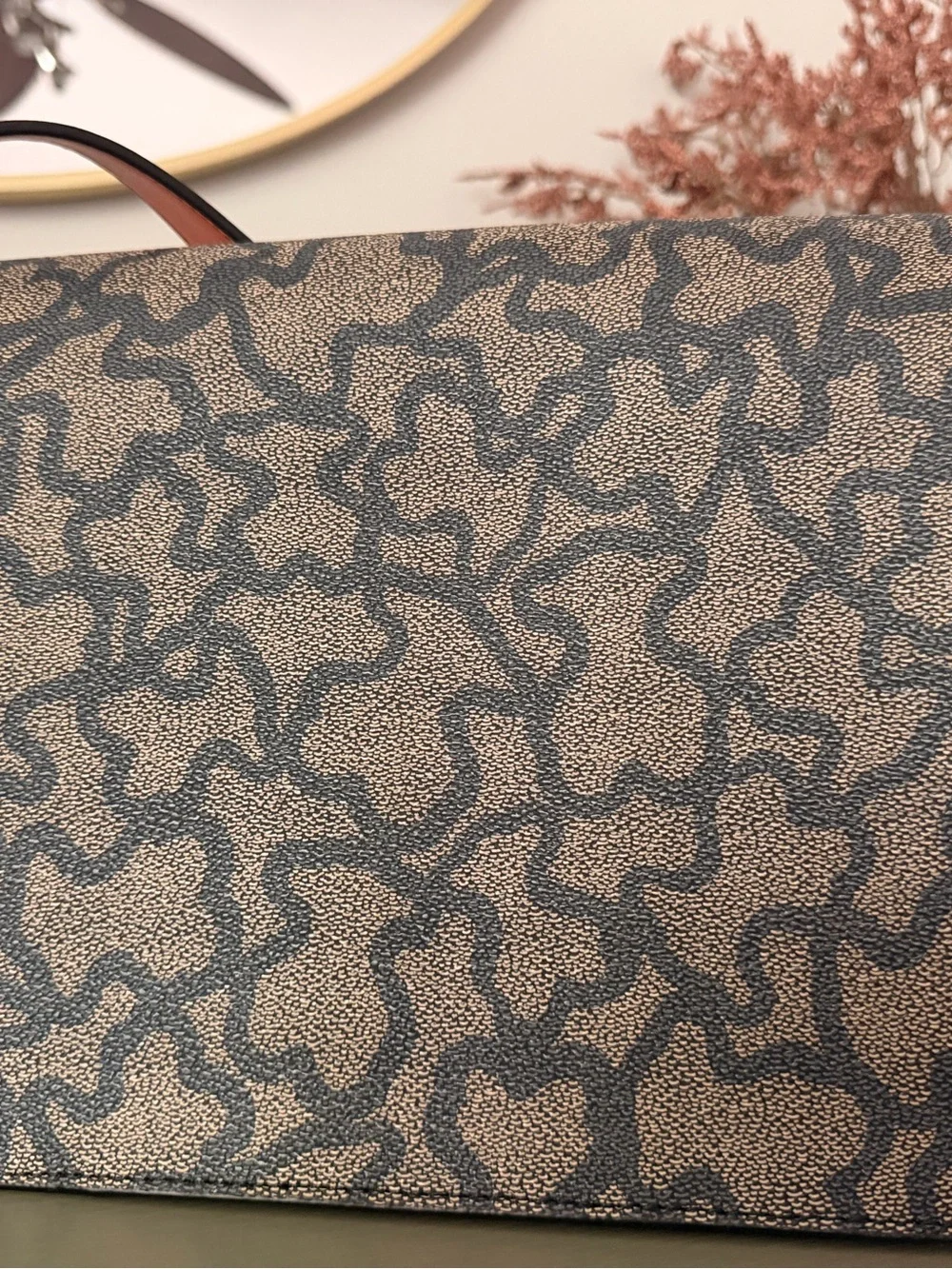 Tous Chain-Accent Patterned Crossbody Bag